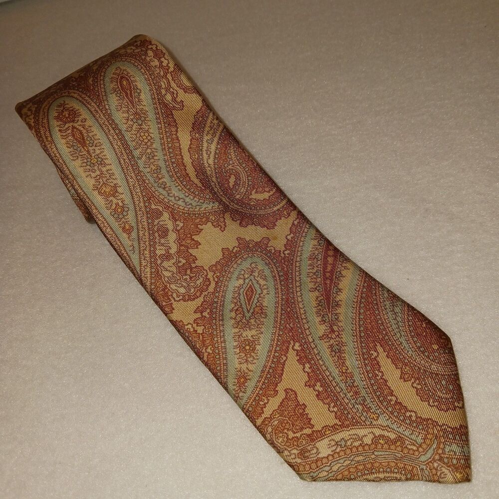 Bamberger's Bert Pulitzer All Silk Paisley Tie Vintage 57"× 3" Necktie 100% Silk